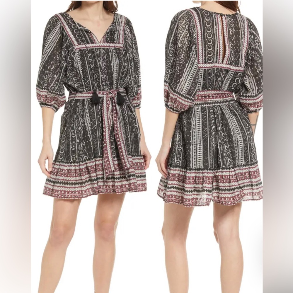 Cleobella Magdalena mini dress/ block print